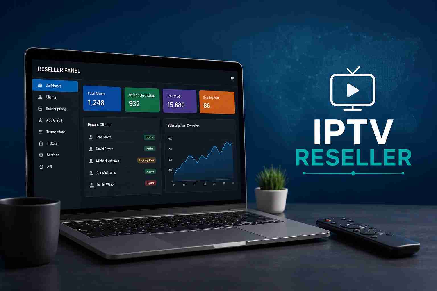 IPTV reseller panel dashboard with IPTV suppliers and subscription management system for UK resellers